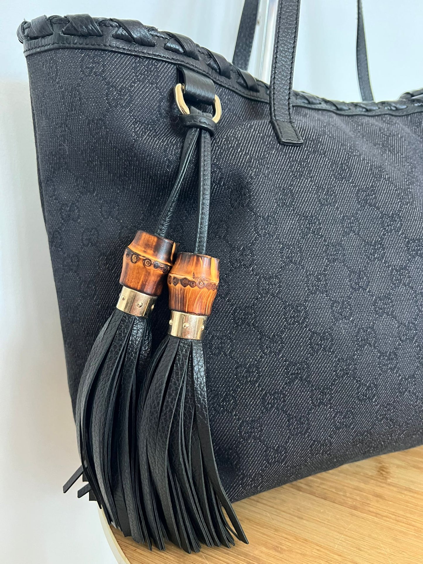 GUCCI TOTE BAG WITH BAMBOO TASSLE