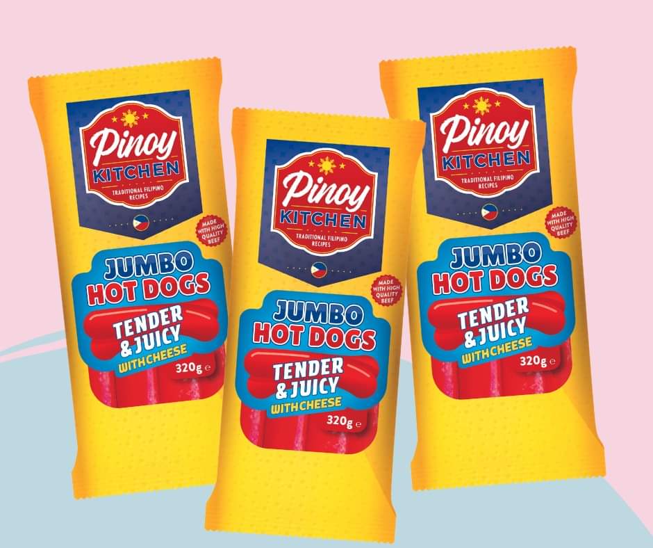 PINOY KITCHEN  JUMBO HOTDOGS TENDER&JUICY WITH CHEESE 320g