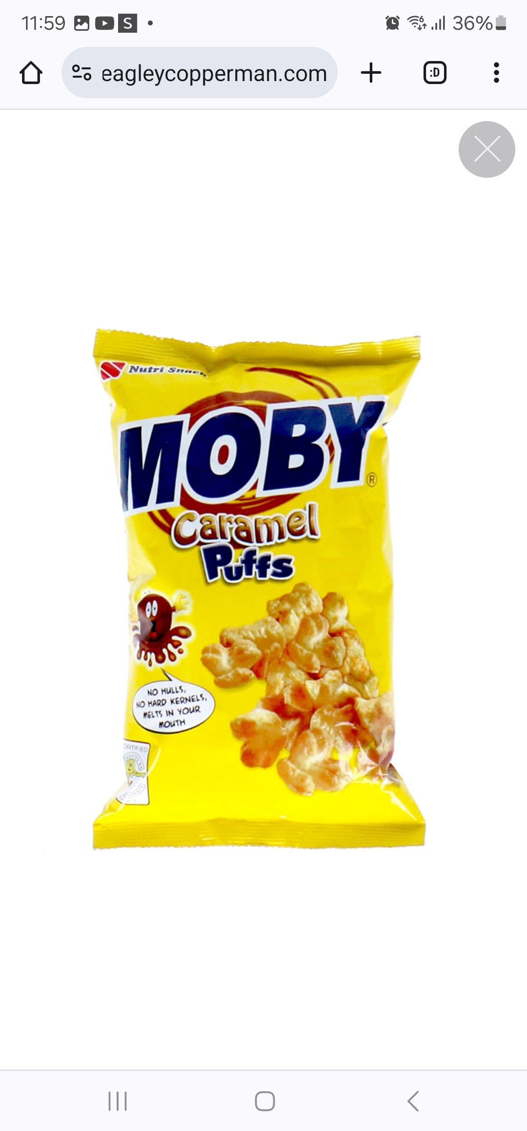 MOBY CARAMEL PUFFS POPCORN 60g