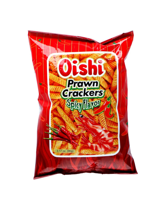 OISHI PRAWN CRACKER HOT & SPICY RED 90g