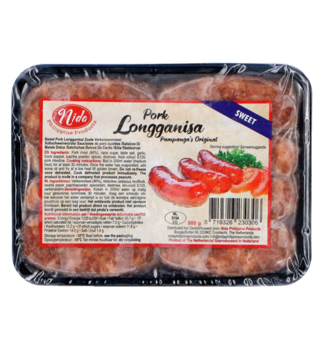 NIDA PORK LONGGANISA SWEET 500g