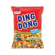 DINGDONG HOT &amp; SPICY GEMENGDE NOTEN 100gram